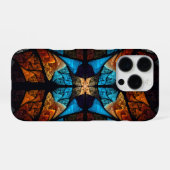 Coque iPhone 16 Pro Étoile Matelassée Abstraite en Bleus (Verso Horizontal)