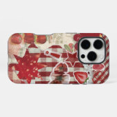 Coque iPhone 16 Pro Étui Collage Ruban Fraise Rouge | Esthétique Migno (Verso Horizontal)