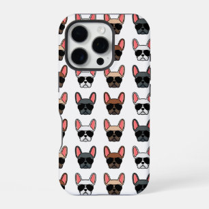 Coque iPhone 16 Pro Étui de téléphone à motif de bouledogue français