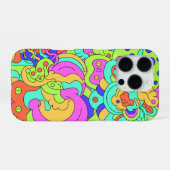 Coque iPhone 16 Pro Étui de téléphone à visages déformés psychédélique (Verso Horizontal)