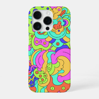 Coque iPhone 16 Pro Étui de téléphone à visages déformés psychédélique