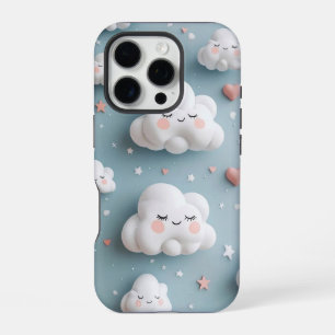 Coque iPhone 16 Pro Étui de téléphone Cloud Mignon ☁️💙
