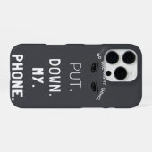 Coque iPhone 16 Pro Étui iPhone 16 'Posez Mon Téléphone' Typographie H (Verso Horizontal)