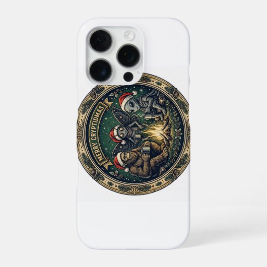Coque iPhone 16 Pro Étui iPhone 16 Pro Badge Joyeux Cryptid Noël (Verso)