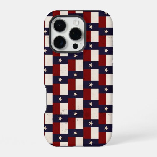 Coque iPhone 16 Pro Étui iPhone avec drapeau rustique du Texas (Verso)