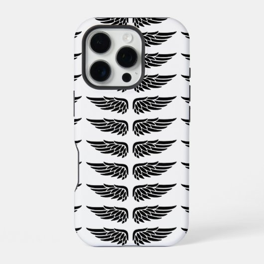 Coque iPhone 16 Pro Étui iPhone Custom Eagle Wing Noir et Blanc (Verso)