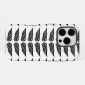 Coque iPhone 16 Pro Étui iPhone Custom Eagle Wing Noir et Blanc (Verso Horizontal)