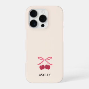 Coque iPhone 16 Pro Étui iPhone Nœud Cerise Sucrée Housse de Télépho