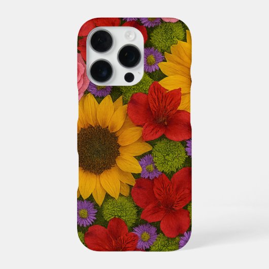 Coque iPhone 16 Pro Étui iPhone Tournesol et Rose (Verso)