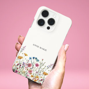 Coque iPhone 16 Pro Étui personnalisé aquarelle florale pour iPhone 16