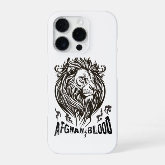 Coque iPhone 16 Pro Étui pour iPhone 16 Lion de sang afghan (Verso)