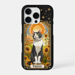 Coque iPhone 16 Pro Étui pour iPhone 16 Pro Carte Tarot Chat Soleil