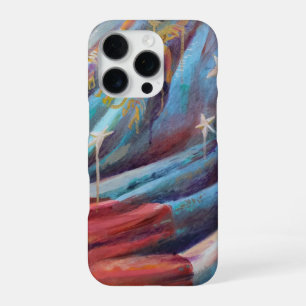 Coque iPhone 16 Pro Étui pour iPhone avec peinture du drapeau de l'Éta