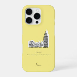 Coque iPhone 16 Pro Étui pour iphone London Tone Sketch