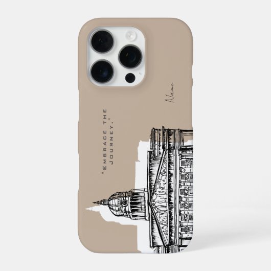 Coque iPhone 16 Pro Étui pour iPhone Nottingham Tone Sketch (Verso)