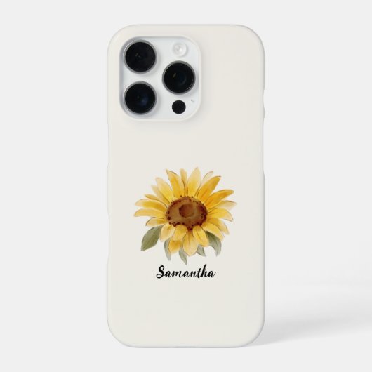 Coque iPhone 16 Pro Étui pour iPhone Sunflower (Verso)