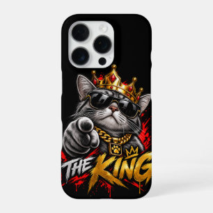 Coque iPhone 16 Pro Étui pour téléphone Le Roi Chat Cool Avec Couronne