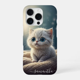 Coque iPhone 16 Pro Fantaisie Bébé Mignon Chat Chaton Amoureux Personn