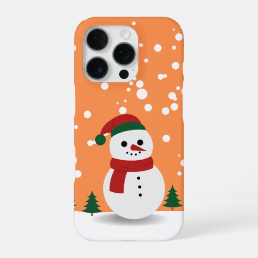 Coque iPhone 16 Pro Festive Snowman in Winter Wonderland – Holiday (Verso)