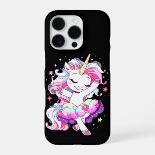 Coque iPhone 16 Pro Filles Licorne Danseuse de Ballet Arc-en-Ciel Ball