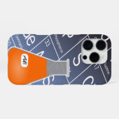 Coque iPhone 16 Pro Fiole d'Erlenmeyer orange (avec initiales) Chimie (Verso Horizontal)