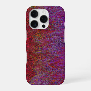 Coque iPhone 16 Pro "Firestorme neurale" Abstraite" Rouge violet