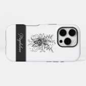 Coque iPhone 16 Pro Fleur d'art Zen Doodle, dessinée à la main - (Verso Horizontal)