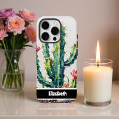 Coque iPhone 16 Pro Fleur de cactus en impasto texturé pour smartphone