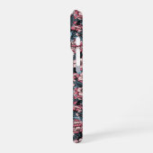 Coque iPhone 16 Pro Fleur de cerisier en rose et bleu (Côté gauche)