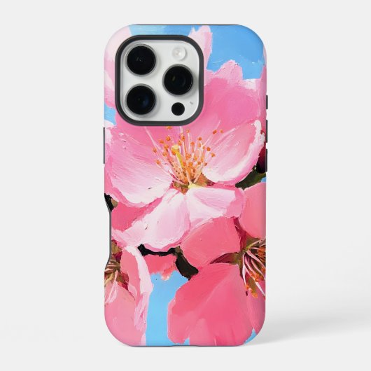 Coque iPhone 16 Pro Fleur de cerisier rose (Verso)