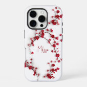Coque iPhone 16 Pro Fleur de cerisier rouge 3D (Verso)