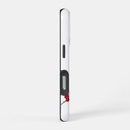 Coque iPhone 16 Pro Fleur de cerisier rouge 3D (Côté droit)