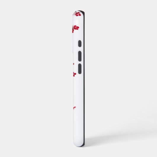 Coque iPhone 16 Pro Fleur de cerisier rouge 3D (Côté gauche)