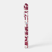 Coque iPhone 16 Pro Fleur de chardon William Morris bordeaux foncé (Côté gauche)