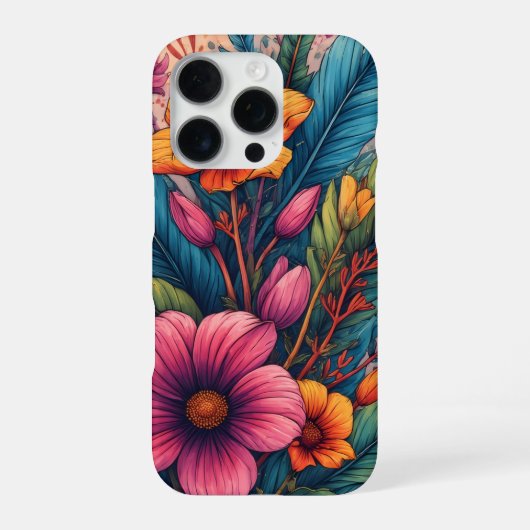 Coque iPhone 16 Pro Fleur exotique (Verso)