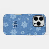 Coque iPhone 16 Pro Fleur indigo groovy (Verso Horizontal)
