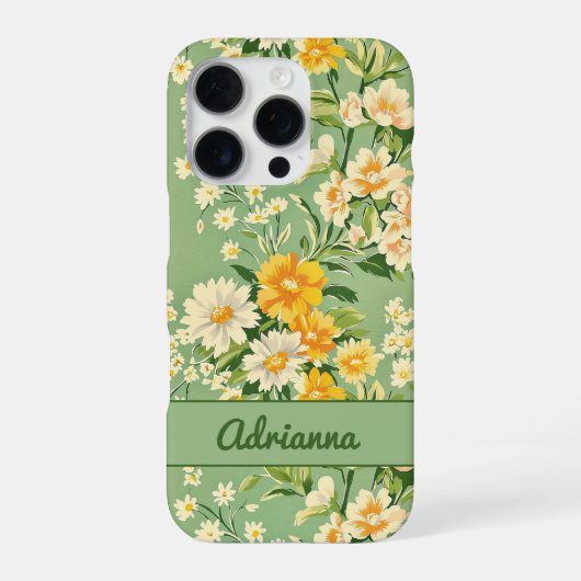 Coque iPhone 16 Pro Fleur retro (Verso)