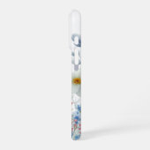 Coque iPhone 16 Pro Fleur sauvage rose et bleu (Côté gauche)