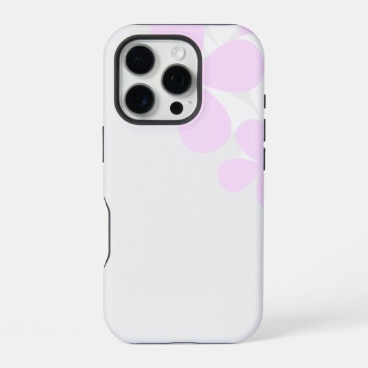 Coque iPhone 16 Pro Fleurs Abstraites sur gris clair (Verso)