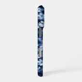 Coque iPhone 16 Pro Fleurs bleues Denim (Côté droit)