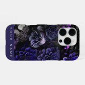 Coque iPhone 16 Pro Fleurs bleues hantées (Verso Horizontal)