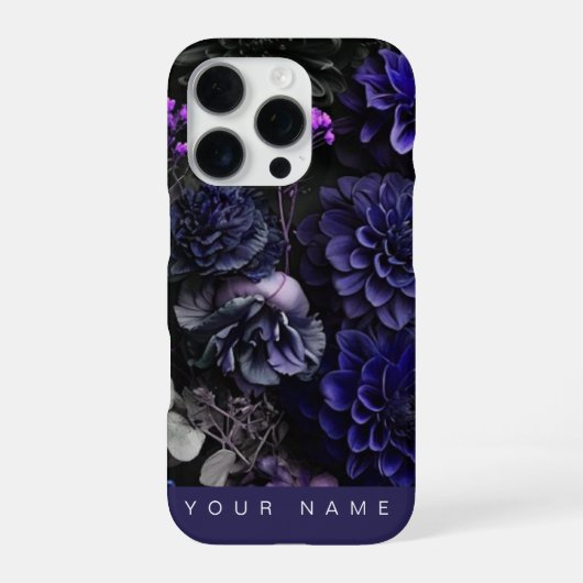 Coque iPhone 16 Pro Fleurs bleues hantées (Verso)