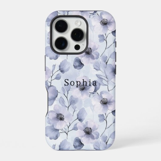 Coque iPhone 16 Pro Fleurs de lavande violette (Verso)