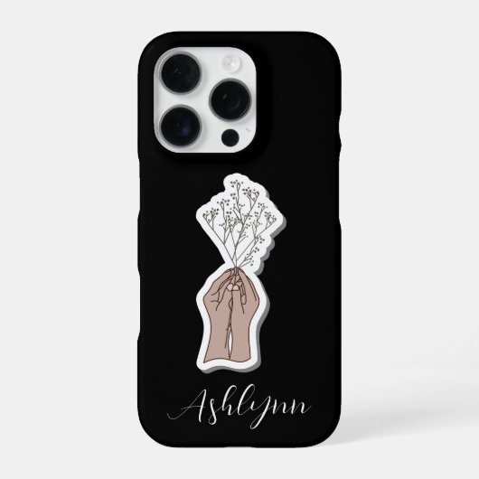 Coque iPhone 16 Pro Fleurs de souffle bébé (Verso)