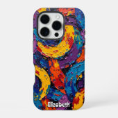 Coque iPhone 16 Pro Fleurs douces sur sarcelle (Verso)
