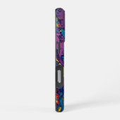 Coque iPhone 16 Pro Fleurs douces sur sarcelle (Côté droit)