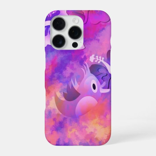 Coque iPhone 16 Pro Fleurs roses Abstraites et art des oiseaux (Verso)