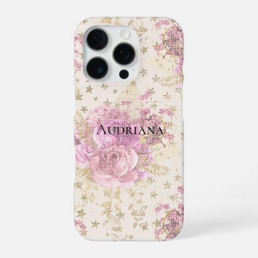 Coque iPhone 16 Pro Fleurs roses Chic (Verso)