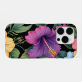 Coque iPhone 16 Pro Fleurs Tropicales Hibiscus (Verso Horizontal)