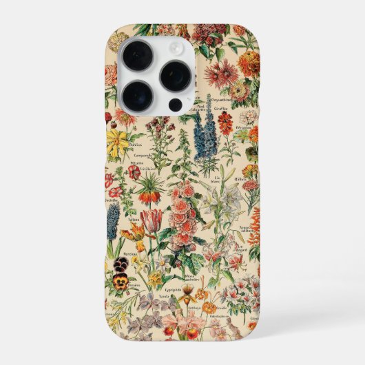 Coque iPhone 16 Pro Fleurs vintages (Verso)